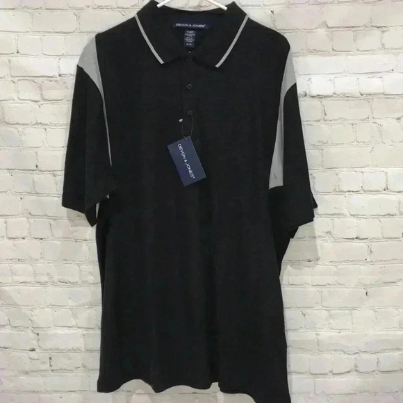 Devon & Jones Men's Colorblock Polo Shirt - Picture 1 of 5